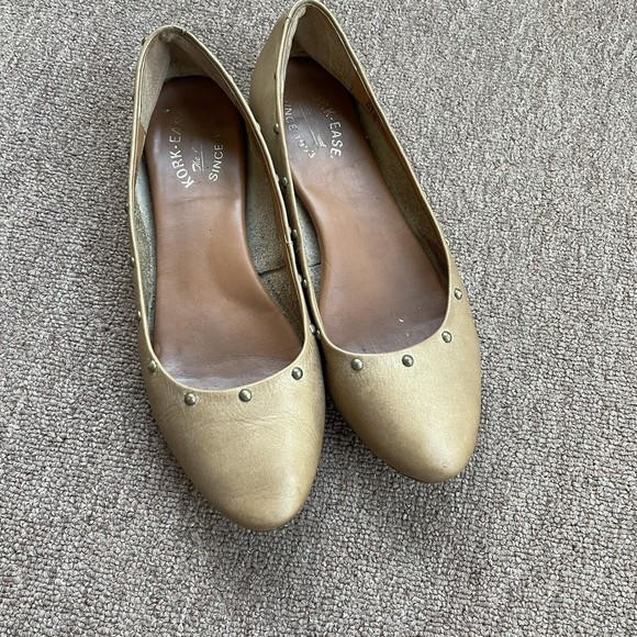 KorkEase Shoes Kork Ease Violette Brown Leather Studded Slip On Ballet Flats Size 9 Poshmark